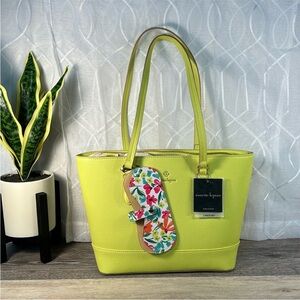 Nanette Lepore Yellow Tote Bag 3 Piece Set